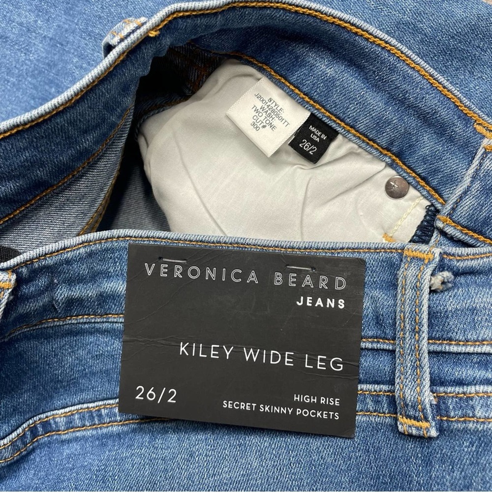Veronica Beard High Rise Kiley Wide Leg Flare Jeans NEW Size 26 - Picture 6 of 9